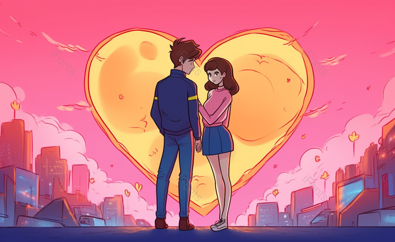 浪漫情人城市男孩女孩约会插画,插画/手绘图,插画/手绘图库,插画/手绘图下载,插画/手绘